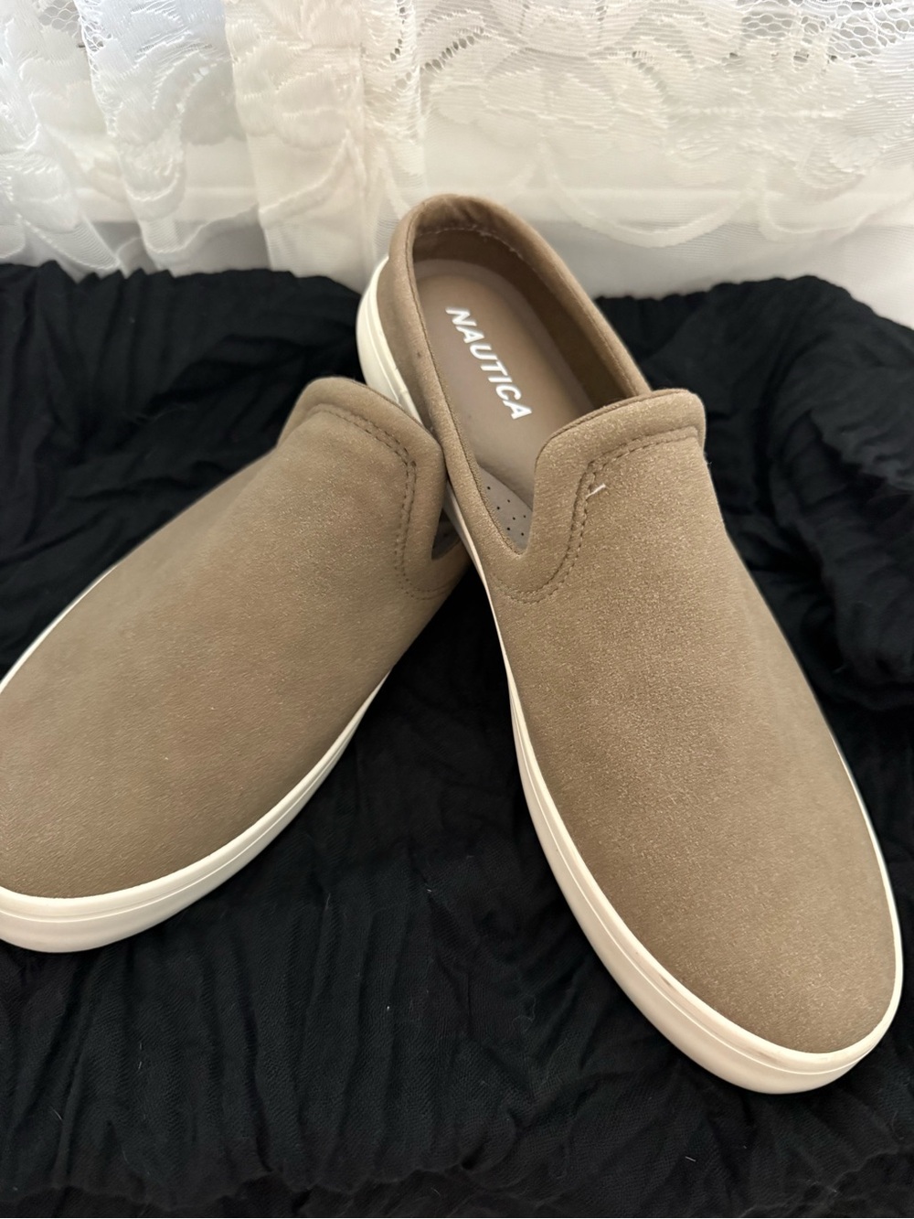 Nautica Womens Taupe Slip-On Casual Shoes